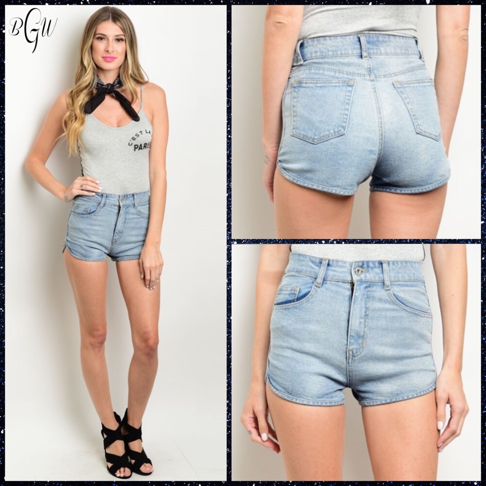 FINAL High Waist Denim Shorts - Picture 2 of 3
